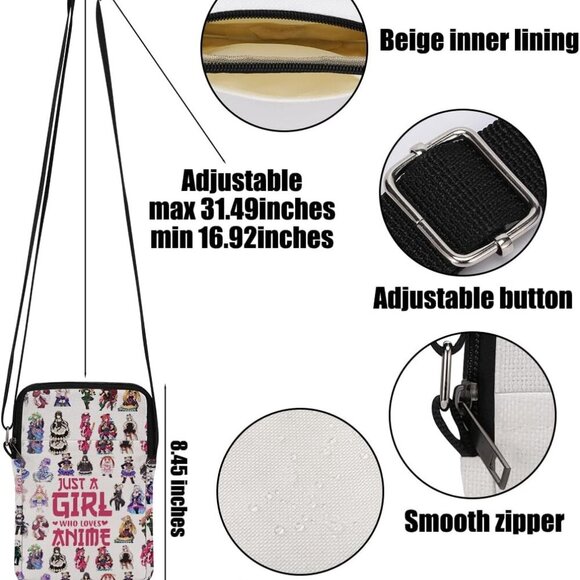 Fantasy Novel Cross Body Bag Canvas Adjustable Shoulder Purse for Book Lovers - Picture 3 of 6